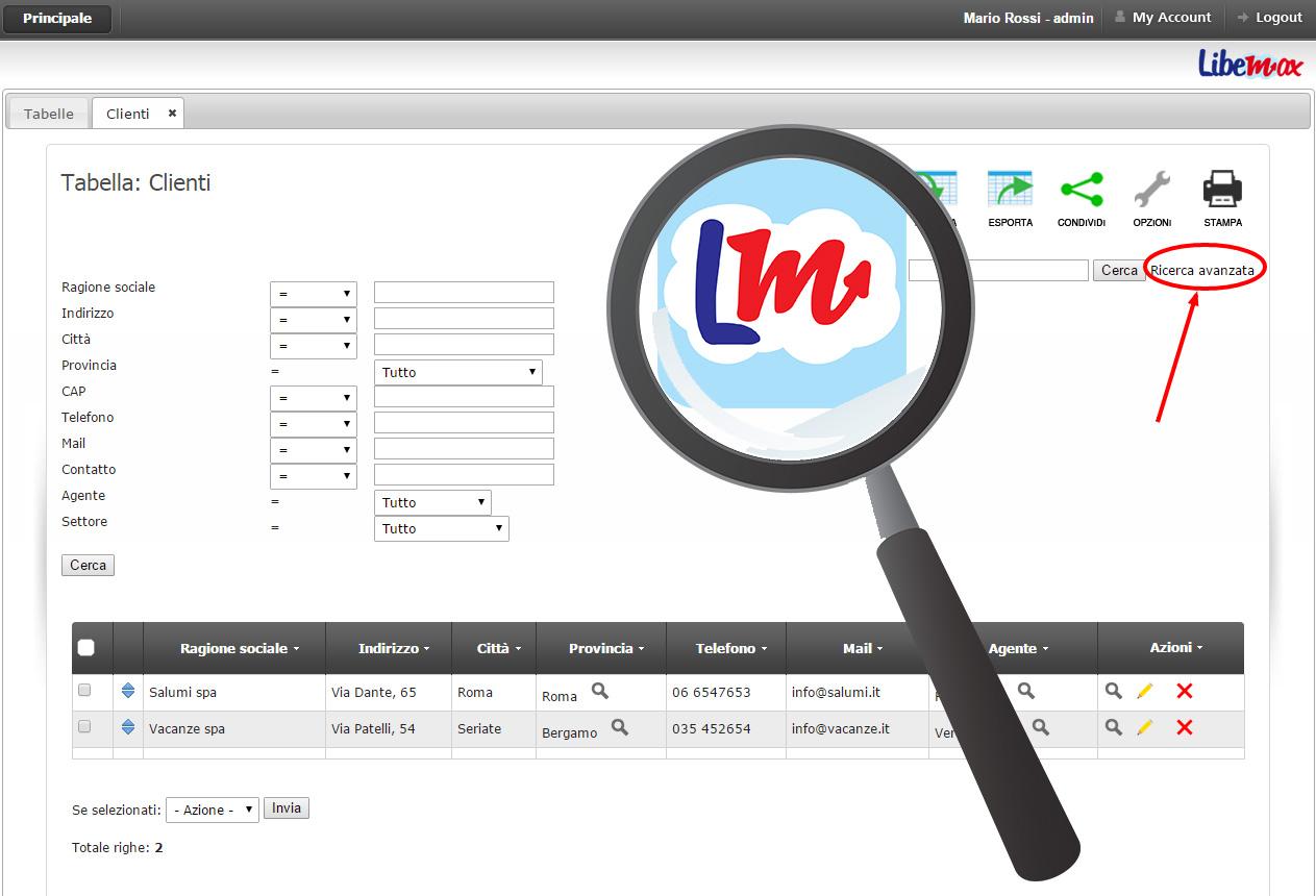Ricerca avanzata su database
